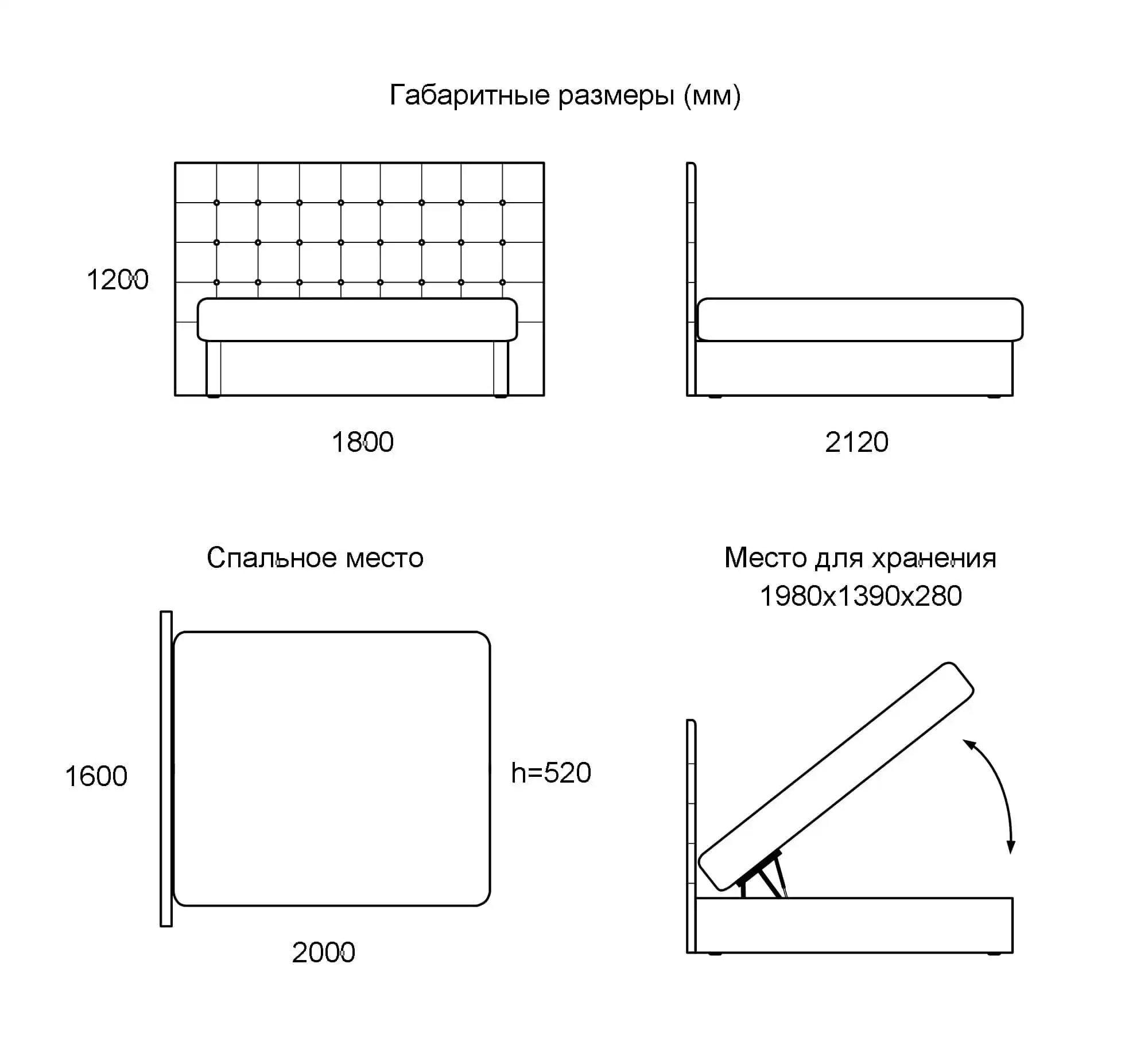 Размеры кроватей двуспальных ширина и длина таблица